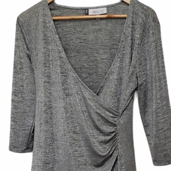 JENNIFER Lopez Wrap Metallic Long Sleeve B…‎ - Picture 3 of 5